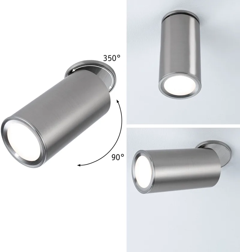 LED-inbouwlamp 3-Step-Dim Turnal rond 60 mm 90° Coin 6W 470lm 230V dimbaar 2700K von Paulmann in Staal geborsteld – Produktfoto