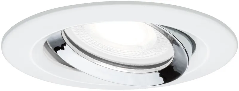 Nova Plus Spot encastrable pour salle de bains LED GU10 6 W IP65 blanc mat, chrome de Paulmann en Wit mat, Chrome – photo produit