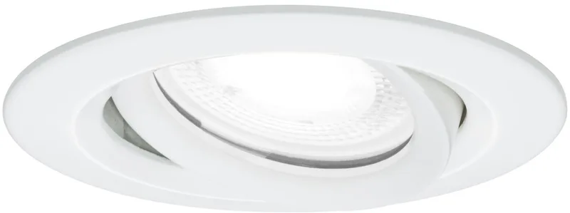 LED-inbouwlamp Nova Plus Enkele lamp zwenkbaar IP65 rond 93 mm 30° GU10 6W 470lm 230V dimbaar 4000K van Paulmann in Wit mat – productfoto