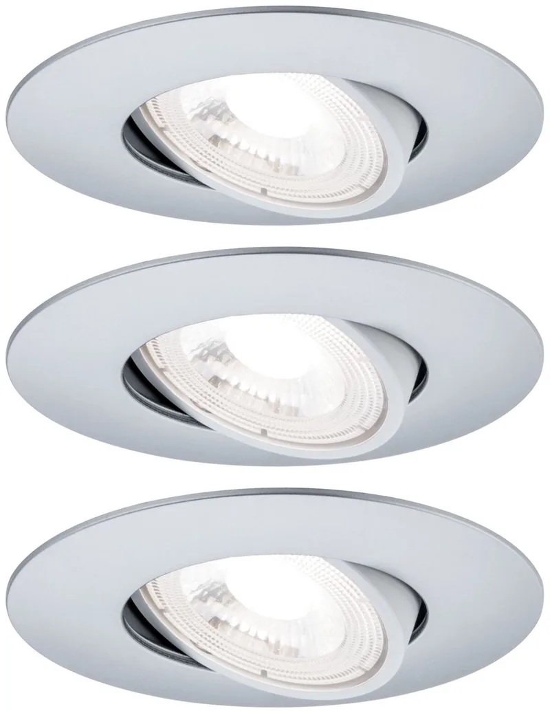 LED-inbouwlamp Set van 3 zwenkbaar rond 90 mm 50° 3x5W 3x460lm 230V 3000K fra Paulmann i Chroom mat – produktbillede