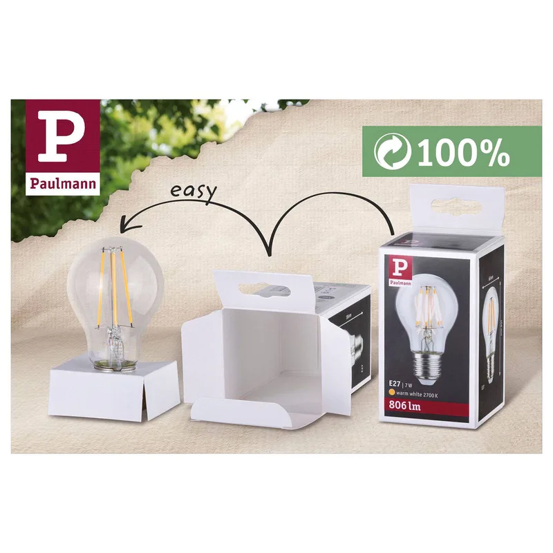 LED-pære E27 7,5W 865 806lm dæmpbar fra Paulmann – produktbillede