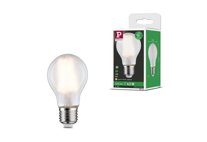 LED-Leuchtmittel Efficient-Line Filament 230V LED Birne E27 1 St. 525lm 2,5W 3000K Matt, E27, 1 St., Warmweiß fra Paulmann i Hvid – produktbillede