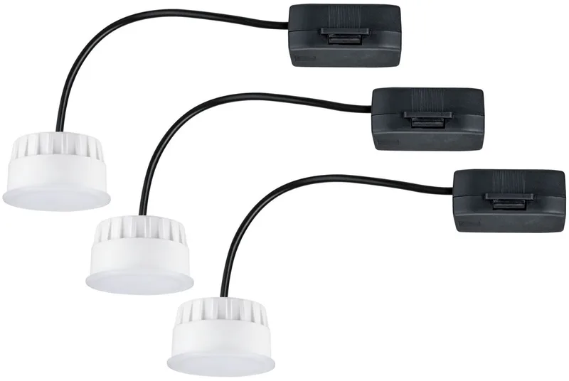 LED-module inbouwlamp Choose Coin Set van 3 rond 50 mm Coin 3x6W 3x470lm 230V 2700K van Paulmann in Satijn – productfoto
