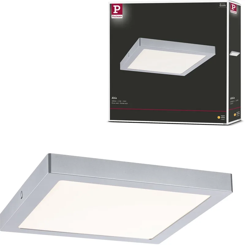 Panneau LED Abia carré 300x300 mm 22W 2200lm 2700K de Paulmann en Chroom mat – photo produit