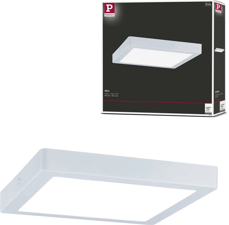 Abia LED-panel 4.000 K, kantet 30cm hvidt fra Paulmann i Hvid – produktbillede
