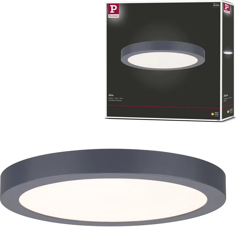 LED-paneel Abia rond 300 mm 22W 2200lm 2700K de Paulmann en Gris foncé – photo produit
