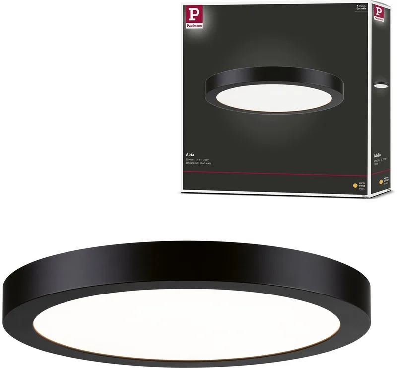 LED-paneel Abia rond 300 mm 22W 2200lm 2700K fra Paulmann i Sort – produktbillede