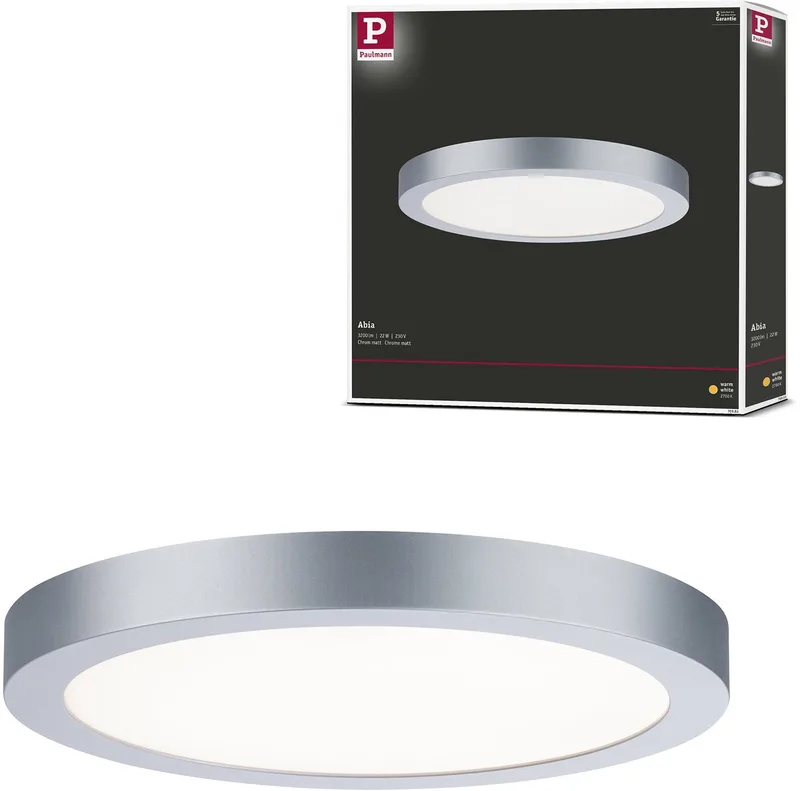 Abia 70983 Panneau à LED 22 W blanc chaud chrome (mat) de Paulmann en Chroom mat – photo produit