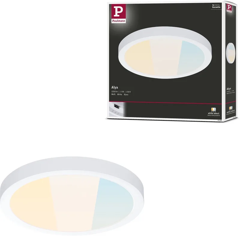 Alya 71186 Panneau à LED 17 W blanc chaud blanc de Paulmann en Blanc – photo produit
