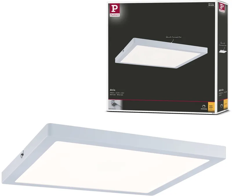 LED panel Atria firkantet 300x300 mm 16,5W 1450lm 2700K dæmpbar fra Paulmann i Hvid – produktbillede
