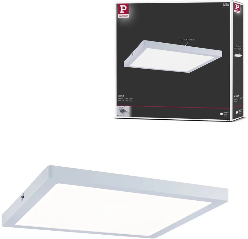 LED-paneel Atria hoekig 300x300 mm 16,5W 1450lm 4000K fra Paulmann i Hvid – produktbillede