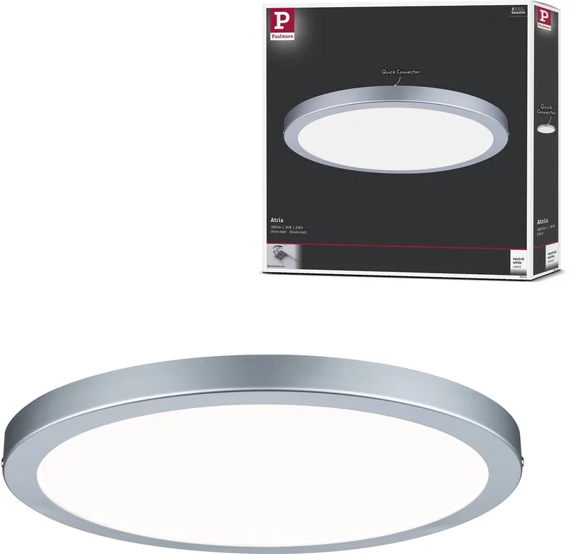 LED-paneel Atria rond 300 mm 16W 1450lm 4000K fra Paulmann i Chroom mat – produktbillede