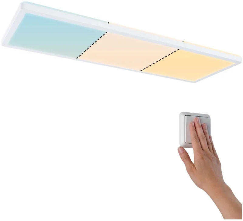 Paulmann 79927 P Atria Shine 22W Wswitch 580x200mm Ws Plafonnier LED LED 22 W blanc de Paulmann en Blanc – photo produit
