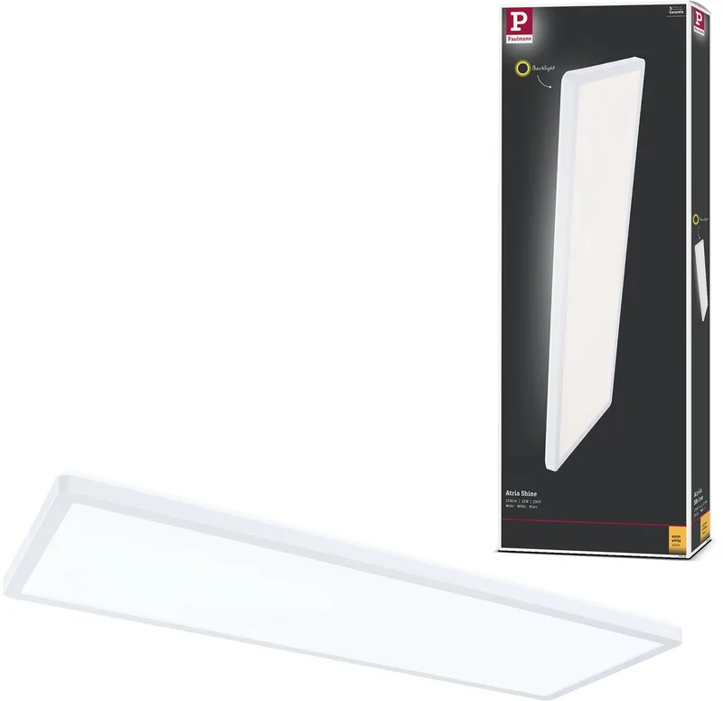 Panneau LED Atria Shine Backlight rectangulaire 580x200 mm 22W 1800lm 4000K de Paulmann en Blanc – photo produit