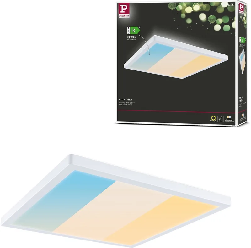 LED-paneel Atria Shine White Select IP44 hoekig 298x298 mm 15,7W 2100lm White Select från Paulmann i Vit – produktbild