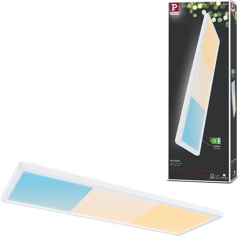 LED-paneel Atria Shine White Select IP44 hoekig 560x200 mm 15,2W 2030lm White Select van Paulmann in Wit – productfoto