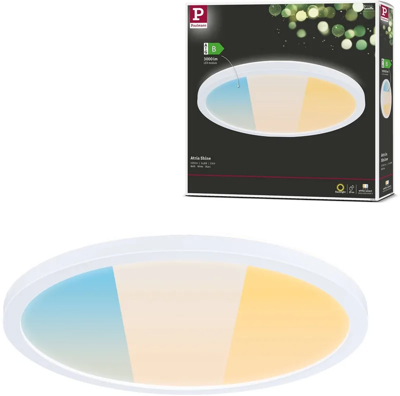 LED-paneel Atria Shine White Select IP44 rond 298 mm 14,8W 2250lm White Select by Paulmann in White – product photo