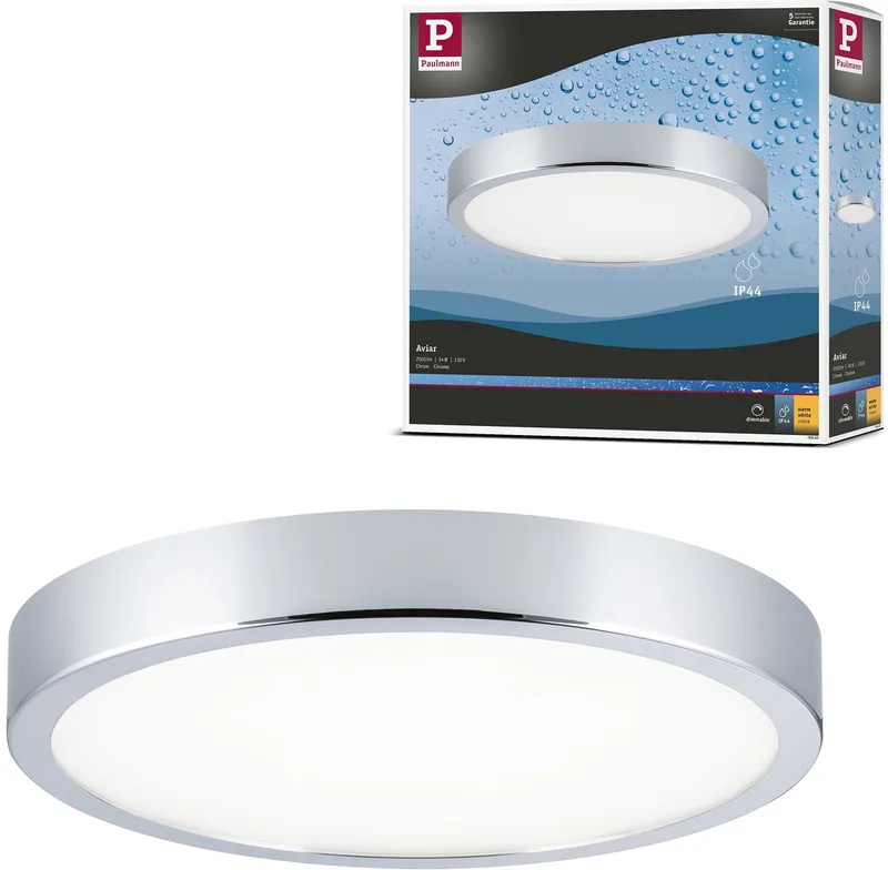 Aviar 70882 Plafonnier LED pour salle de bain 20 W blanc chaud chrome de Paulmann en Chrome – photo produit