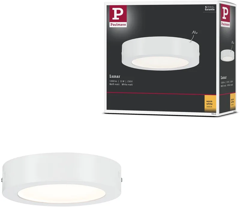 Lunar 706.41 LED-Panel 11 W Warmweiß Weiß (matt) von Paulmann in Weiß – Produktfoto