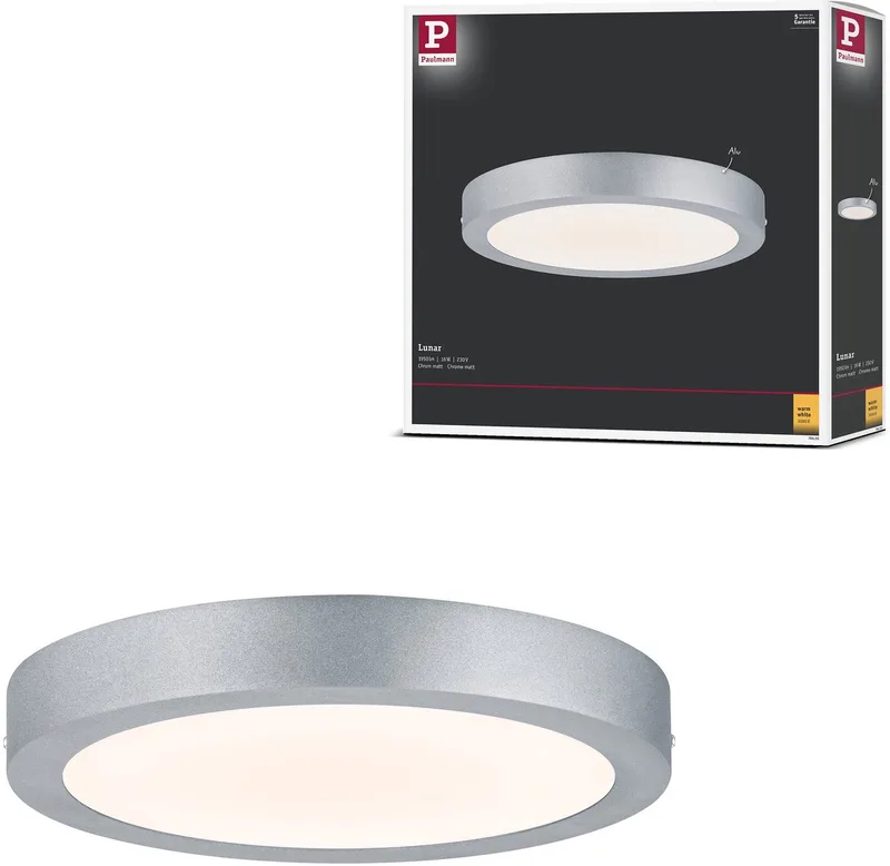 LED panel Lunar rund 300 mm 16W 1450lm 3000K fra Paulmann i Chroom mat – produktbillede