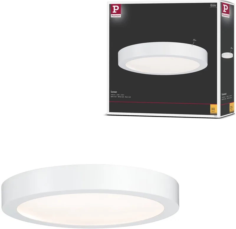 Panneau LED Lunar rond 300 mm 16W 1450lm 3000K de Paulmann en Blanc – photo produit