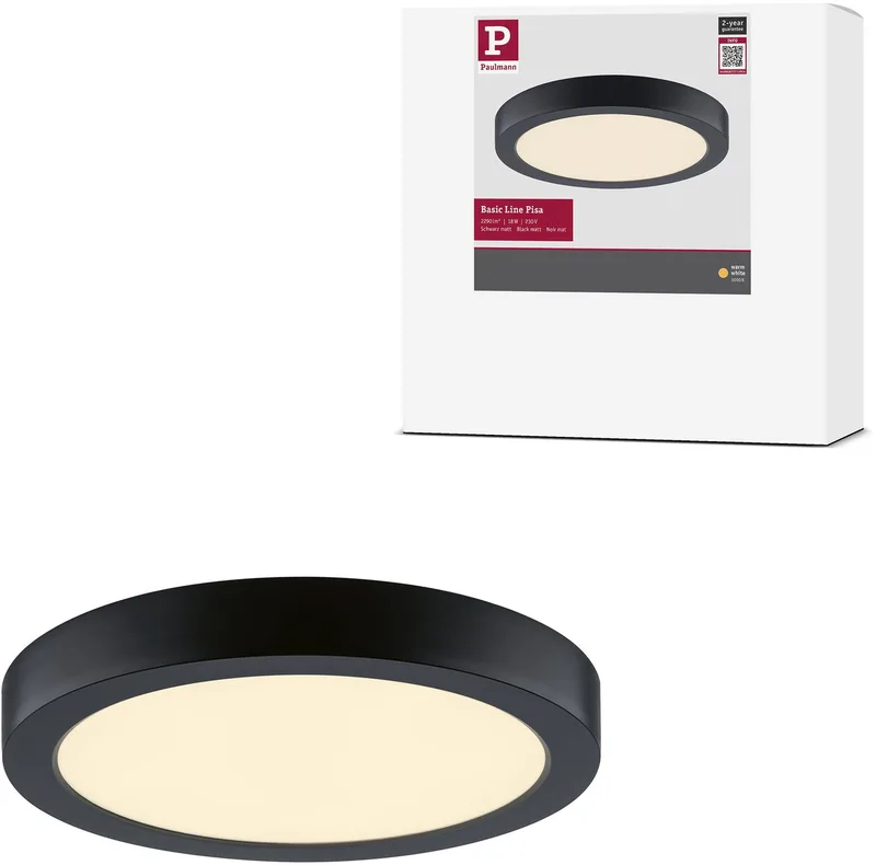 LED-paneel Pisa 3000K 290 mm 1800lm 17,6W fra Paulmann i Zwart mat – produktbillede