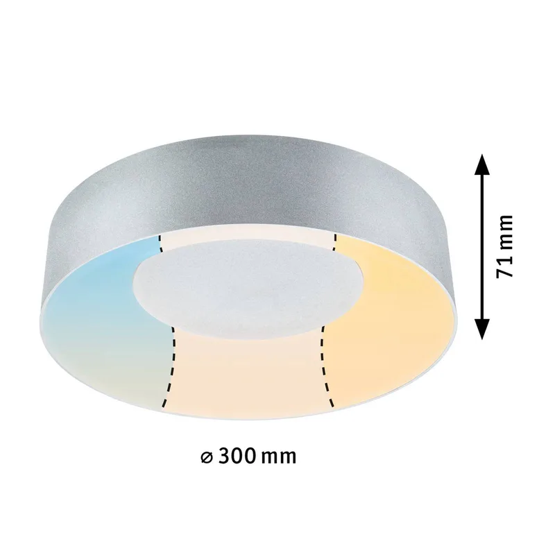 Plafonnier LED Casca IP44 White Switch 1500lm 230V 16W de Paulmann en Alu mat – photo produit 2 sur 3