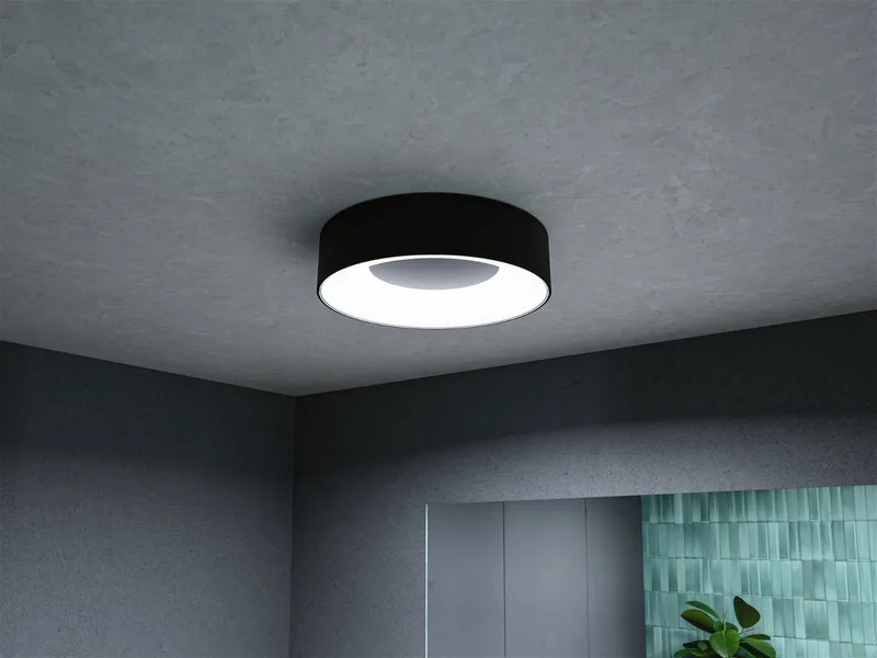 LED-plafondlamp Casca IP44 White Switch 1500lm 230V 16W van Paulmann in Zwart mat – productfoto 2 van 5