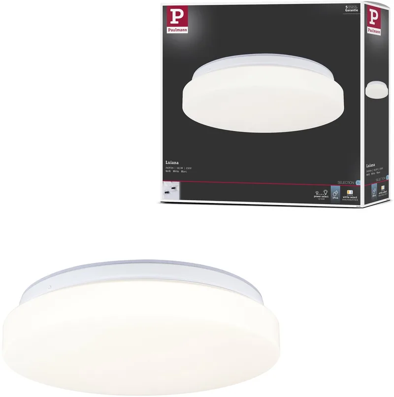 LED-plafondlamp Luiana IP44 White Select 1750lm 230V 16,5W dimbaar de Paulmann en Blanc – photo produit