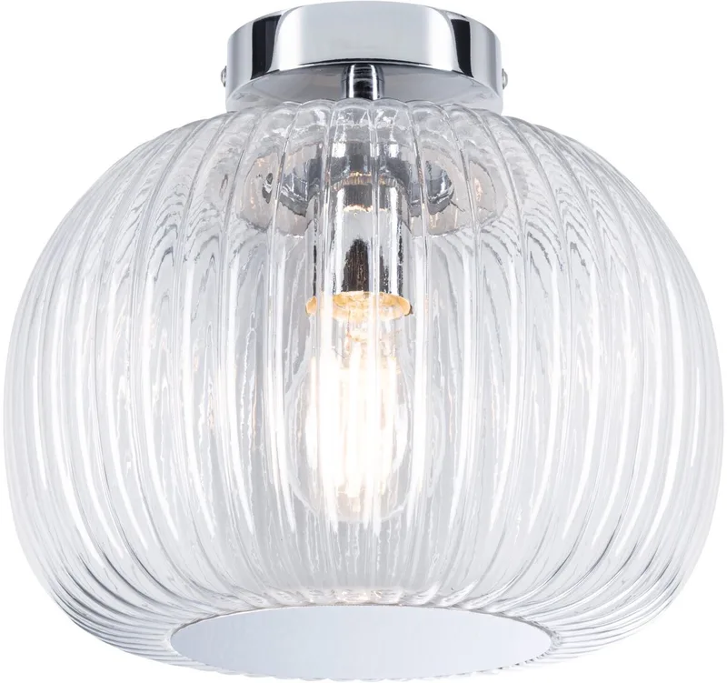 LED-plafondlamp Ruya IP44 E27 230V max. 60W dimbaar Glas, Chroom by Paulmann in Glas, Chrome – product photo