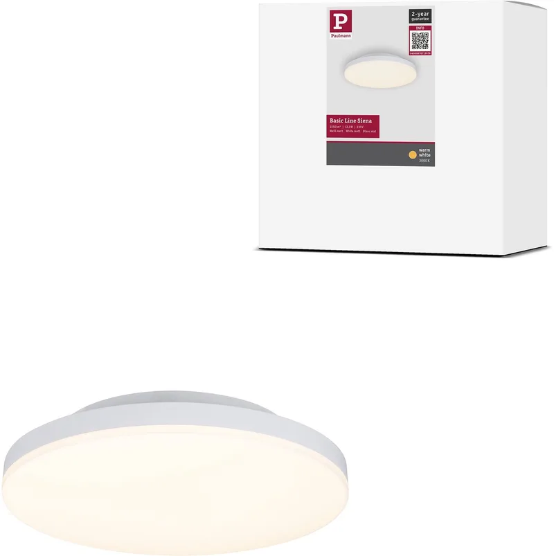 LED-plafondlamp Siena 3000K 220 mm 1000lm 230V 12,3W de Paulmann en Wit mat – photo produit