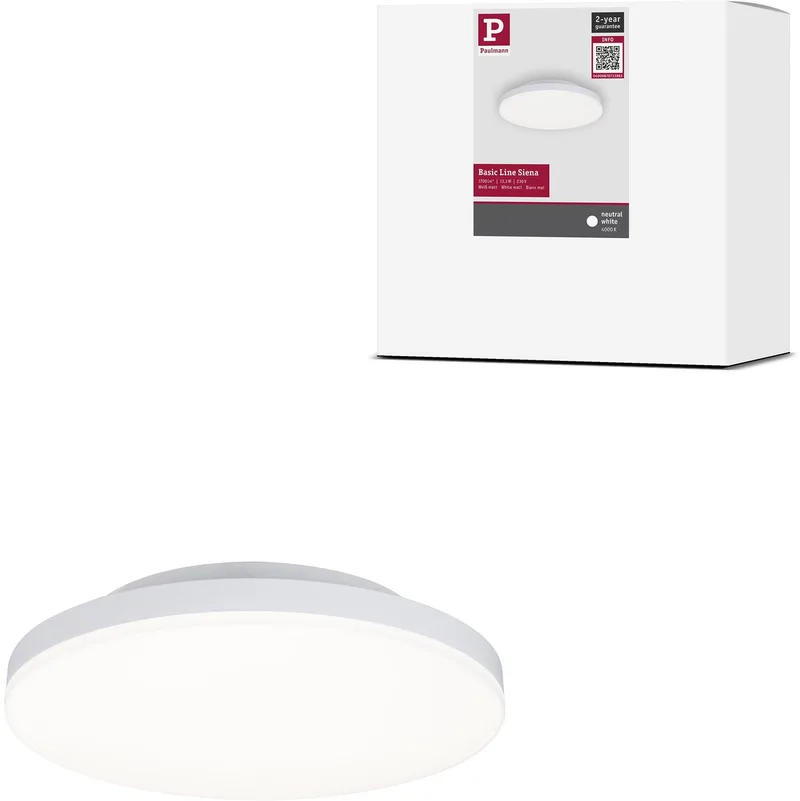 LED-plafondlamp Siena 4000K 220 mm 1100lm 230V 12,3W de Paulmann en Wit mat – photo produit
