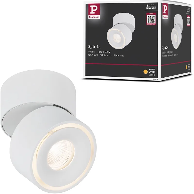 LED-plafondlamp Spircle 78 mm 8W 550lm 230V 3000K by Paulmann in Wit mat – product photo