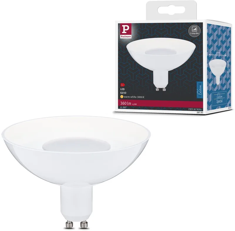 LED-reflector 3-Step-Dim GU10 230V 360lm 4,9W 3000K dimbaar Wit by Paulmann – product photo