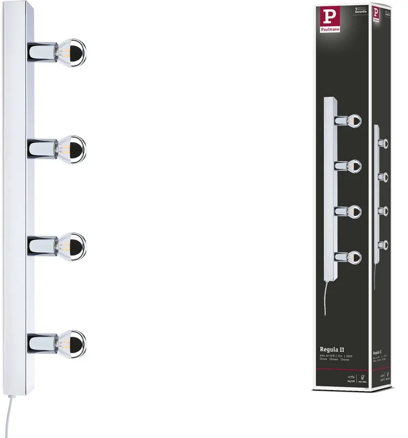 LED-spiegellamp Regula II E14 230V max. 4x40W dimbaar de Paulmann en Chrome – photo produit