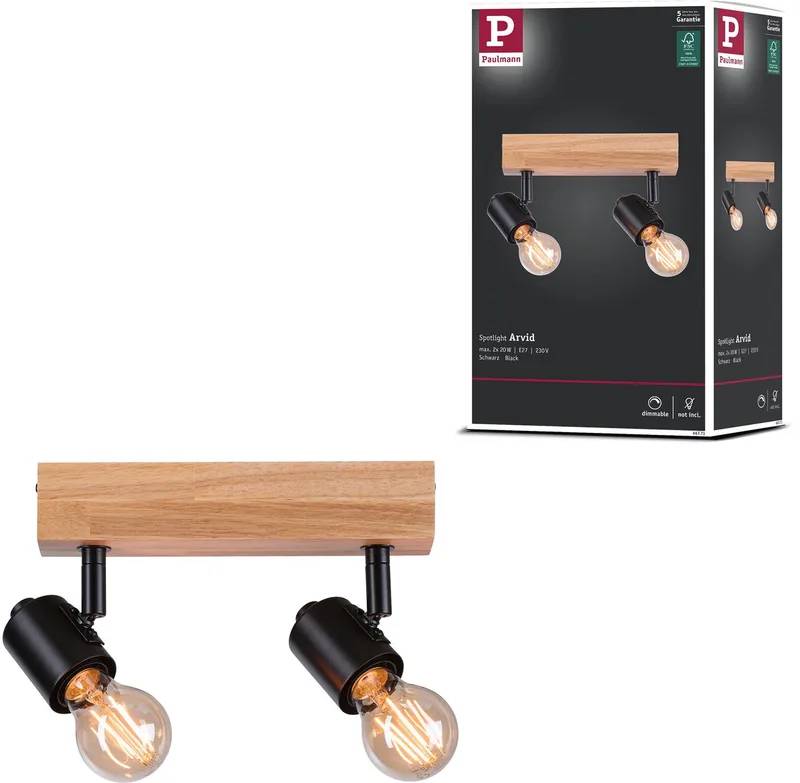 LED Spotlight Arvid E27 230V max. 2x20W dimbaar fra Paulmann i Sort – produktbillede