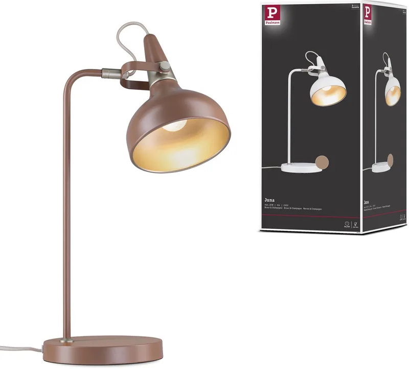 LED-tafellamp Juna Style E14 max. 20W Metaal från Paulmann i Nougat – produktbild