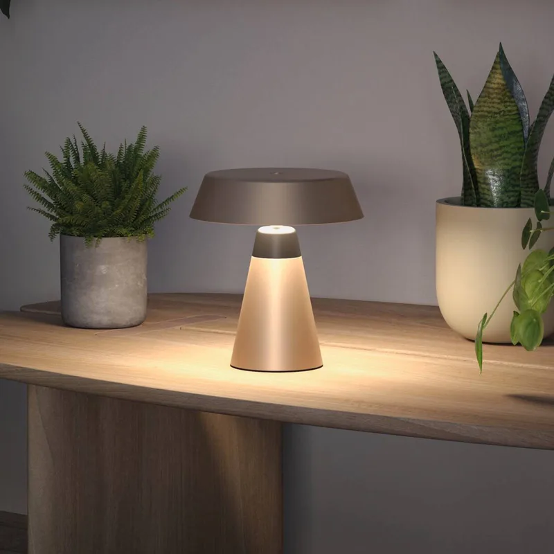 LED tafellamp op accu Lirox, beige/zwart 20 cm IP44 fra Paulmann i Beige, Sort – produktbillede