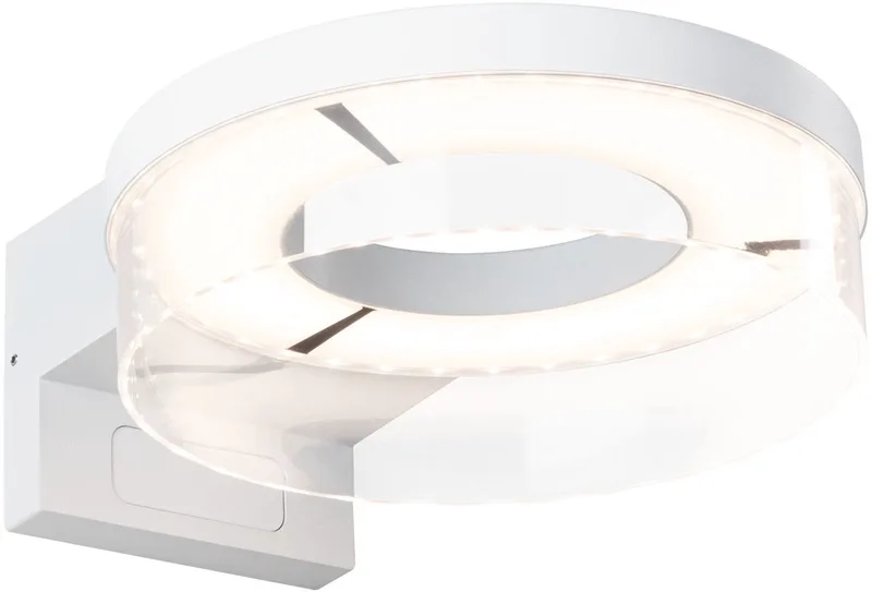 LED-wandarmatuur voor buiten Capera Schemergestuurde bewegingsmelder (IR) IP44 231 mm 3000K 8W / 1,2W 700lm 230V Aluminium fra Paulmann i Hvid – produktbillede