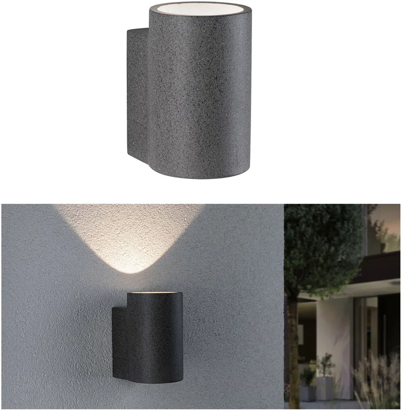 Concrea 94500 Applique extérieure LED LED intégrée 6.8 W grès noir de Paulmann en Zwarte zandsteen – photo produit