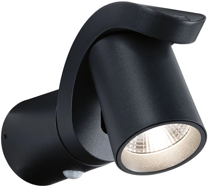 LED-wandarmatuur voor buiten Cuff Schemergestuurde bewegingsmelder (IR) IP44 76x217 mm 3000K 10W 700lm 230V 70° Aluminium fra Paulmann i Antracit – produktbillede