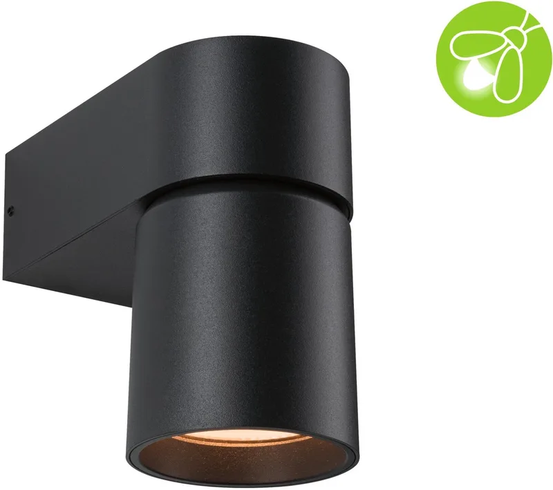 LED-wandarmatuur voor buiten Kimu insectvriendelijk IP44 cilindrisch 80 mm 2200K 7,8W 500lm 230V 70° Aluminium fra Paulmann i Antracit – produktbillede