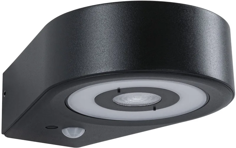LED-wandarmatuur voor buiten Silma Schemergestuurde bewegingsmelder (IR) IP44 65x186 mm 3000K 5,5W / 0,7W 600lm 230V Aluminium från Paulmann i Antracit – produktbild
