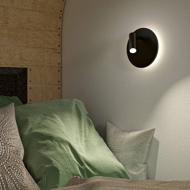 LED wandlamp op accu Kiora 2700K 80lm / 50lm 3,7V 0,6W / 0,7W dimbaar fra Paulmann i Sort – produktbillede 3 af 5