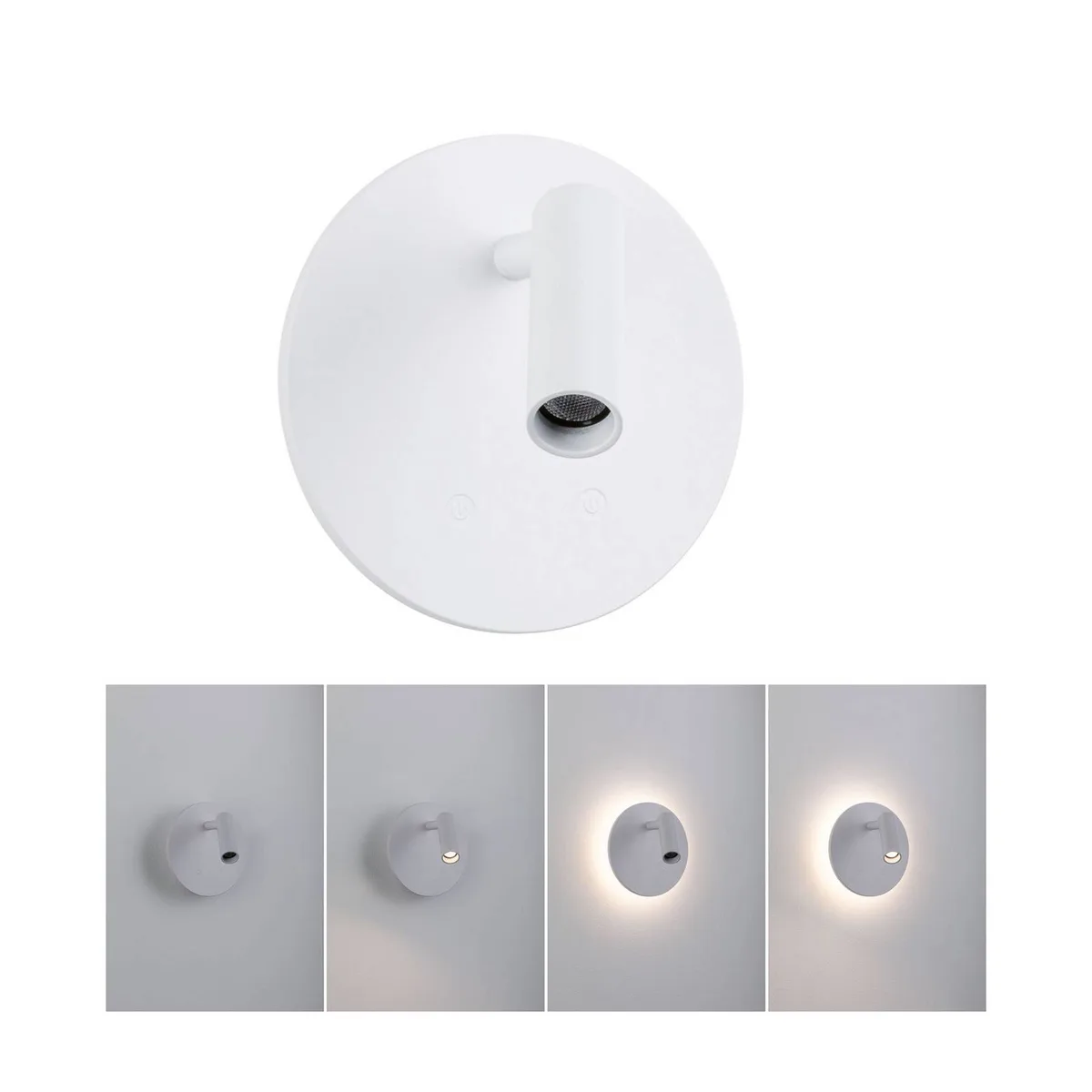 LED wandlamp op accu Kiora 2700K 80lm / 50lm 3,7V 0,6W / 0,7W dimbaar von Paulmann in Weiß – Produktfoto 5 von 5