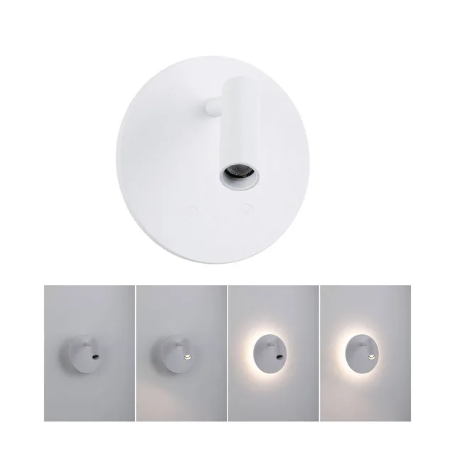 LED wandlamp op accu Kiora 2700K 80lm / 50lm 3,7V 0,6W / 0,7W dimbaar von Paulmann in Weiß – Produktfoto 5 von 5