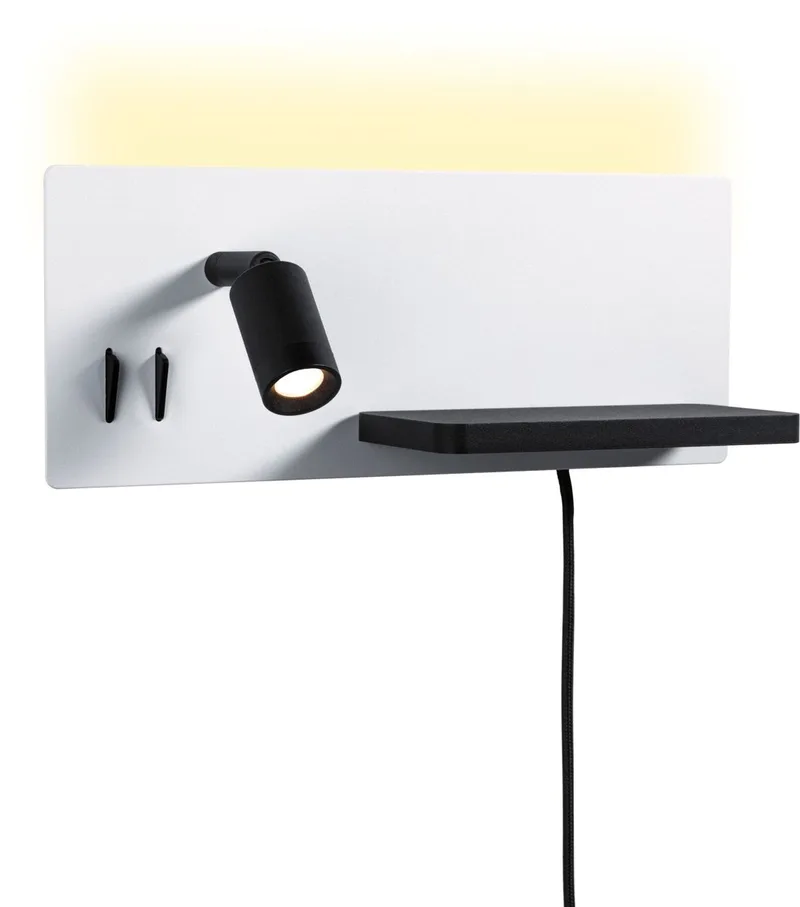 LED-wandlamp Serra USB C 2700K 520lm / 180lm 230V 5,5W / 2,6W dimbaar Wit mat, Zwart mat från Paulmann i Wit mat, Zwart mat – produktbild