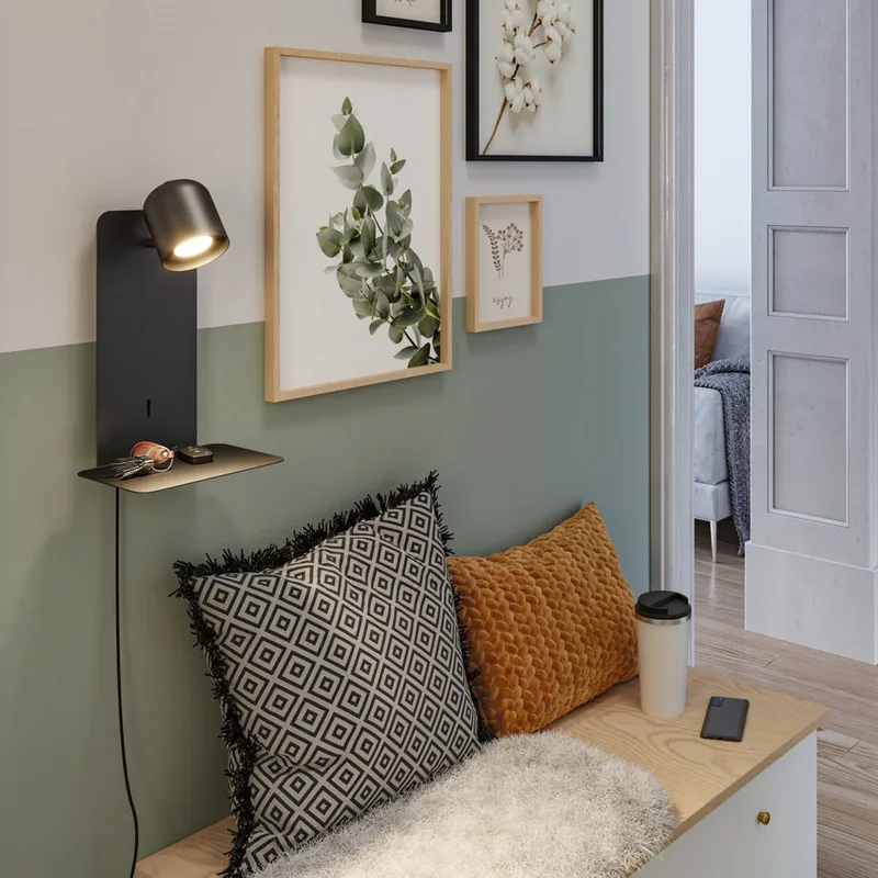 Malena LED Wandlamp USB C Matt Zwart de Paulmann – photo produit