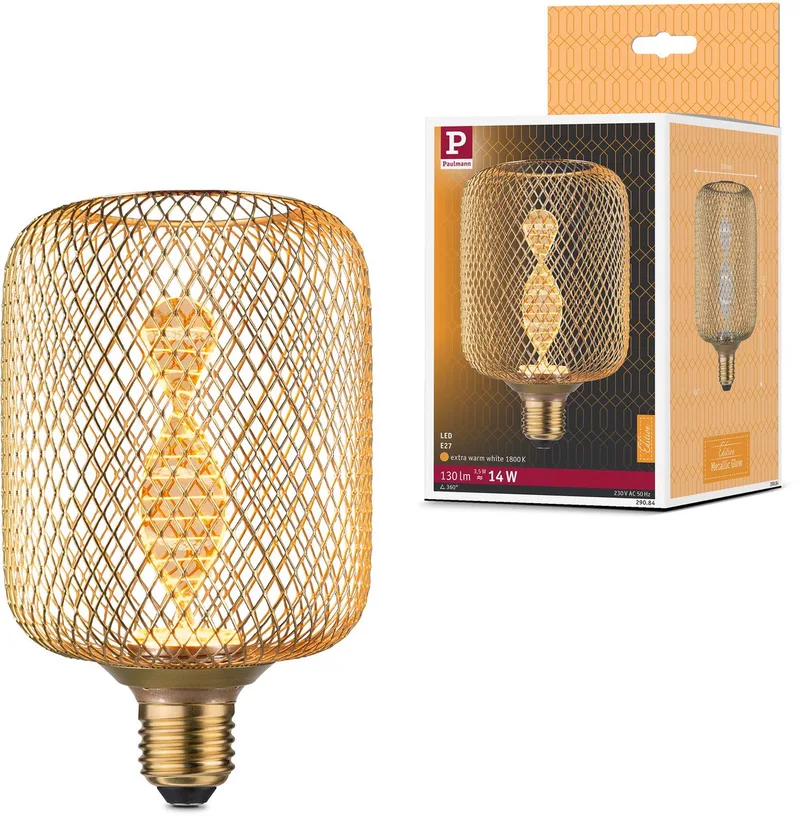 Paulmann 29084 LED E27 cylindre Helix 3.5 W or (Ø x H) 100 mm x 162 mm 1 pc(s) de Paulmann – photo produit