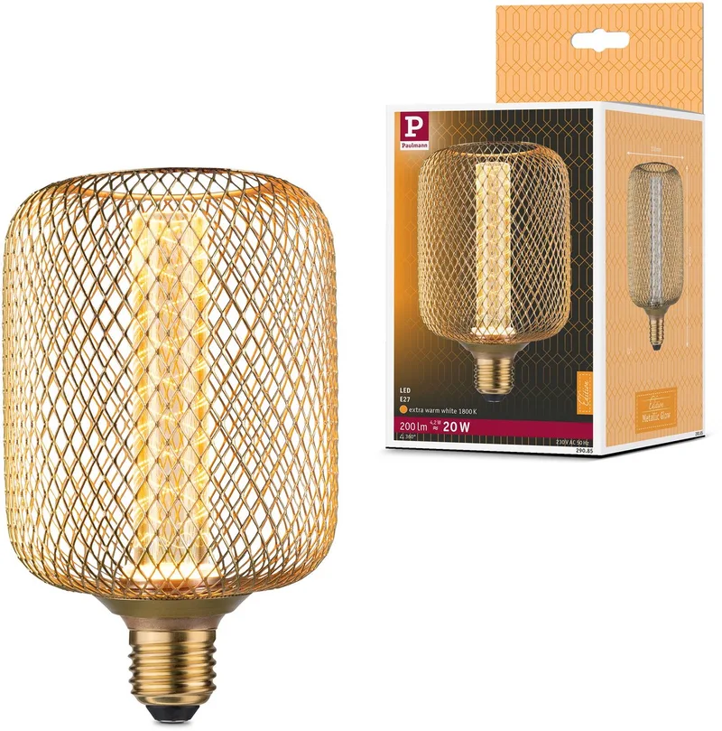 Paulmann 29085 LED E27 cylindre spirale 4.2 W or (Ø x H) 100 mm x 162 mm 1 pc(s) de Paulmann – photo produit